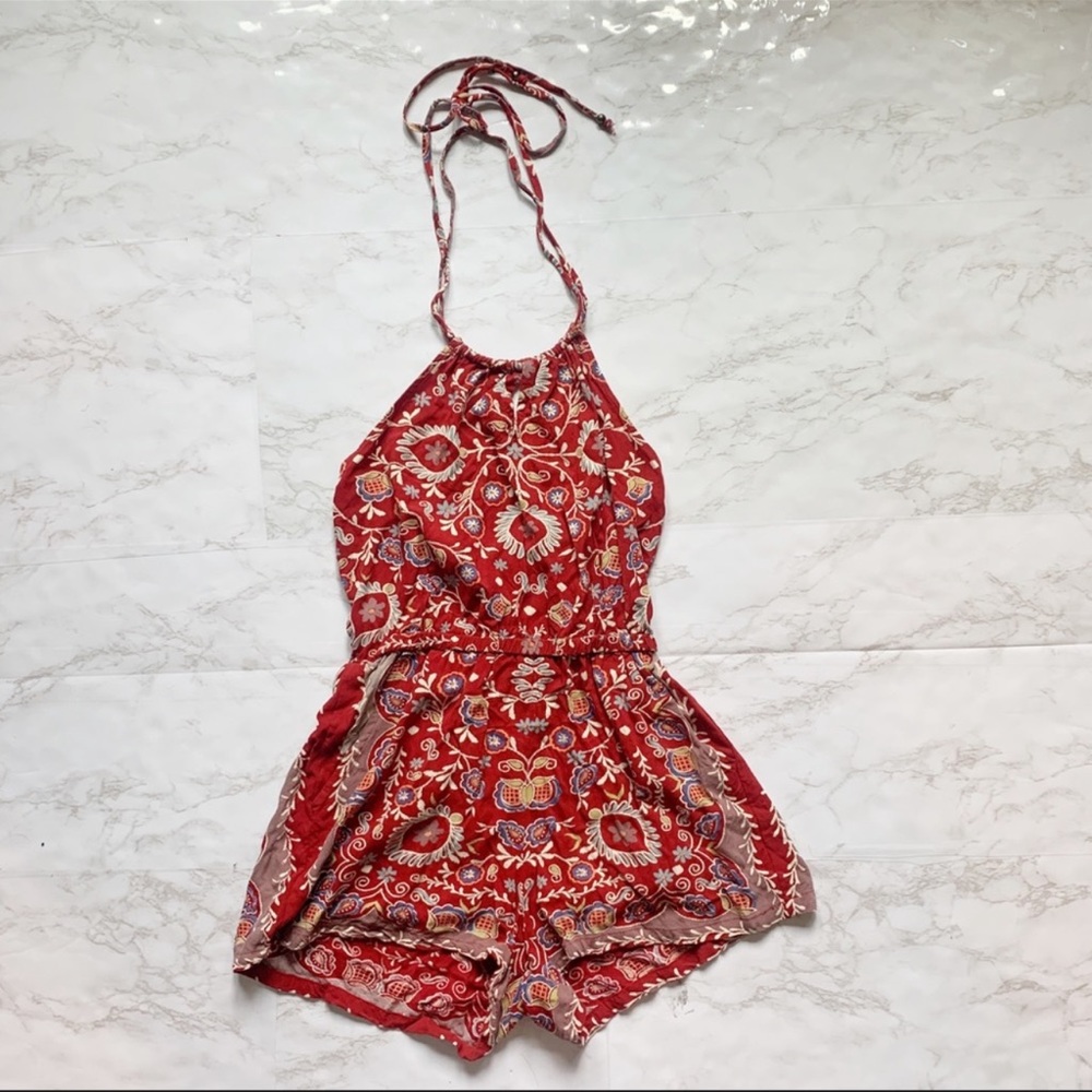 FREE SHIPPING!!! ANGIE Red Halter Neck Romper